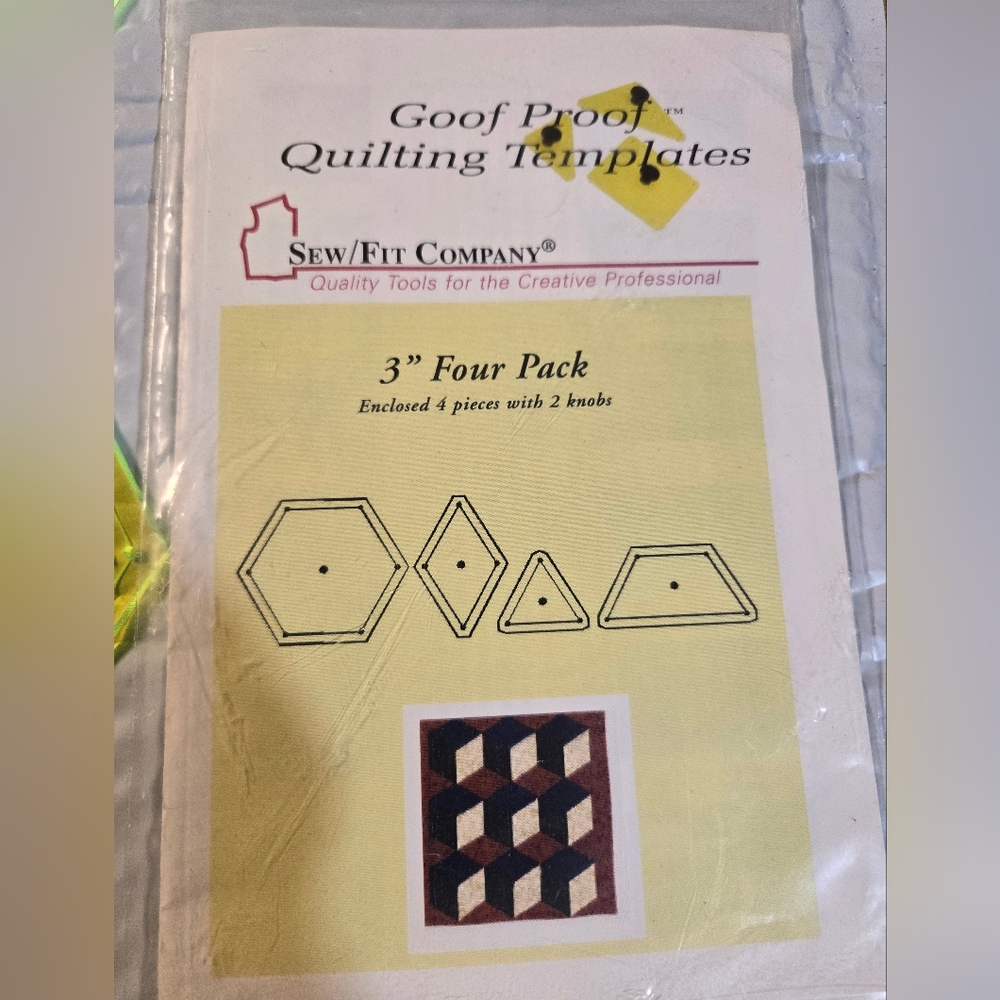 Sew/Fit Goof Proof Quilting Templates 3" Four Pack -    Set 3